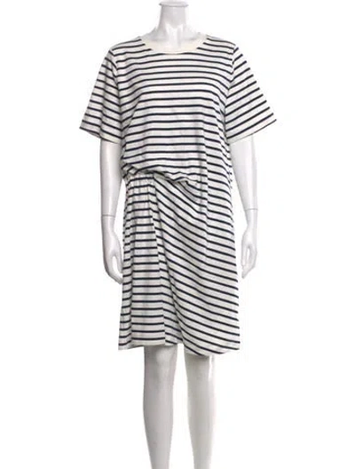 Pre-owned Weekend Max Mara Striped Knee-length Dress In Black