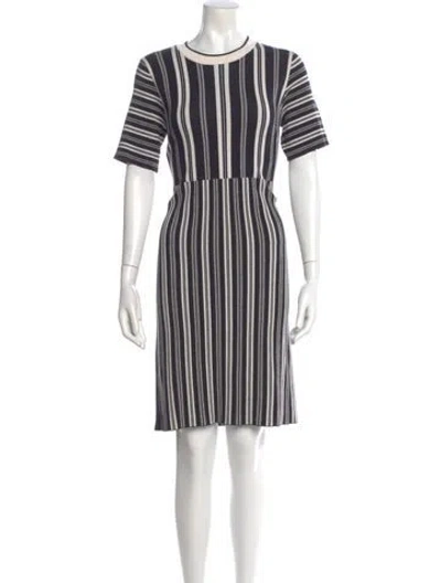 Pre-owned Weekend Max Mara Striped Knee-length Dress In Blue