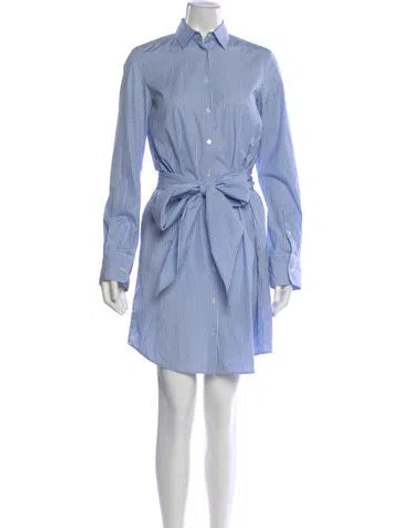 Pre-owned Weekend Max Mara Striped Knee-length Dress In Blue