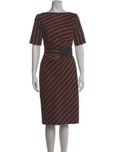 Pre-owned Weekend Max Mara Striped Knee-length Dress In Multi