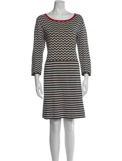 Pre-owned Weekend Max Mara Striped Knee-length Dress In Multi