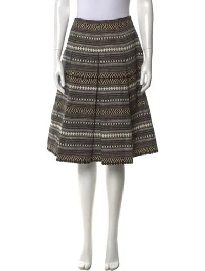Pre-owned Weekend Max Mara Striped Knee-length Skirt In Black