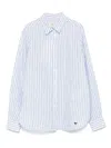 Weekend Max Mara Gestreiftes Hemd Aus Leinen In Blue