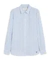 Weekend Max Mara Gestreiftes Hemd Aus Leinen In Light Blue