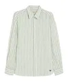 Weekend Max Mara Josef Striped Linen Shirt In White/green