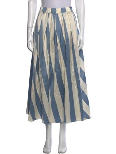 Pre-owned Weekend Max Mara Striped Long Skirt In Blue