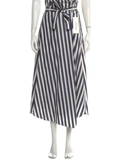 Pre-owned Weekend Max Mara Striped Long Skirt In White