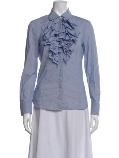 Pre-owned Weekend Max Mara Striped Long Sleeve Blouse In Multi