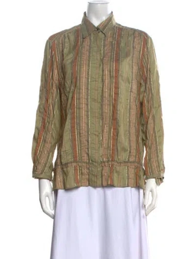 Pre-owned Weekend Max Mara Striped Long Sleeve Blouse In Multicolor