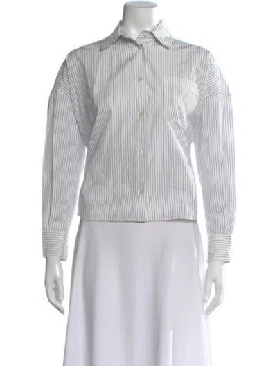 Pre-owned Weekend Max Mara Striped Long Sleeve Button-up Top In Multi