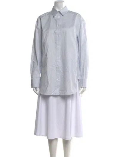 Pre-owned Weekend Max Mara Striped Long Sleeve Button-up Top W/ Tags In Multi