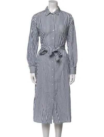 Pre-owned Weekend Max Mara Striped Midi Length Dress In Multi
