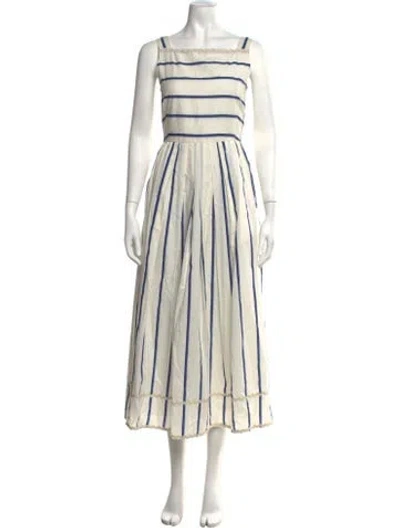 Pre-owned Weekend Max Mara Striped Midi Length Dress In Neutrals