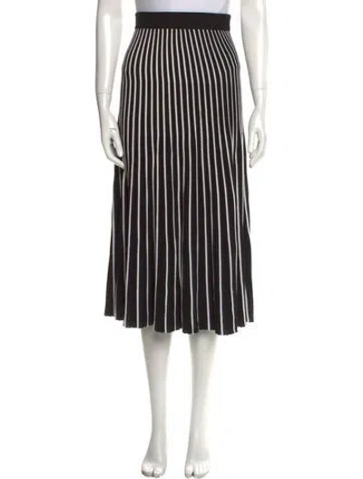 Pre-owned Weekend Max Mara Striped Midi Length Skirt In Black