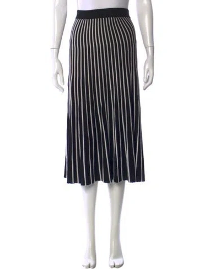 Pre-owned Weekend Max Mara Striped Midi Length Skirt In Black