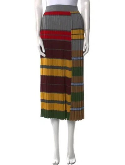 Pre-owned Weekend Max Mara Striped Midi Length Skirt In Gray