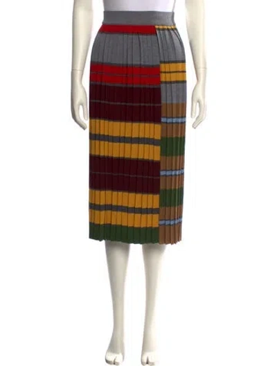 Pre-owned Weekend Max Mara Striped Midi Length Skirt In Multi