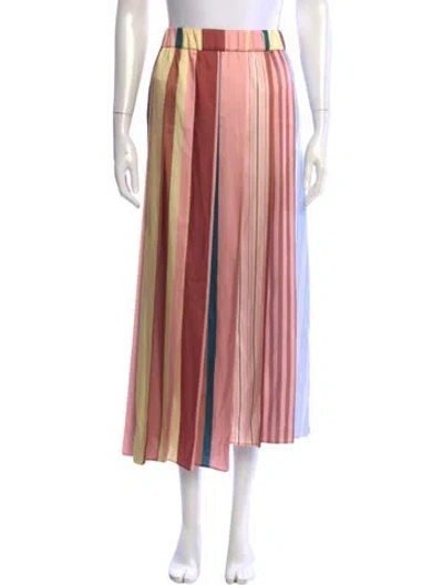 Pre-owned Weekend Max Mara Striped Midi Length Skirt In Pink