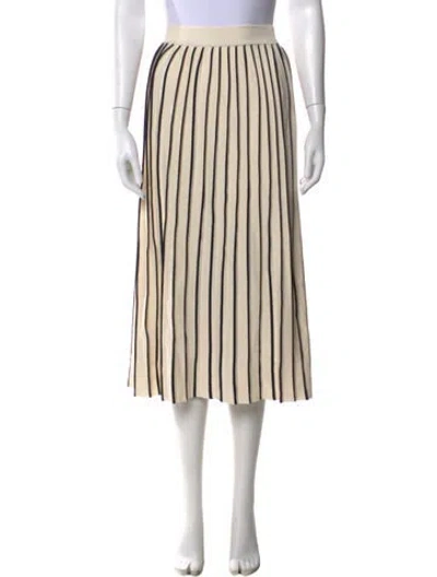 Pre-owned Weekend Max Mara Striped Midi Length Skirt W/ Tags In Neutral