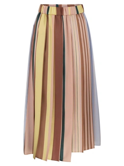Weekend Max Mara Striped Midi Skirt In Multicolor