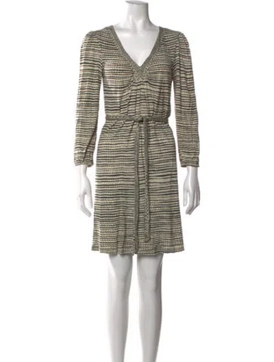 Pre-owned Weekend Max Mara Striped Mini Dress In Neutrals