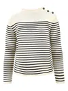 Weekend Max Mara Striped-pattern Button Sweater In Neutral