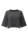 Weekend Max Mara Striped-pattern Crop T-shirt In Multi