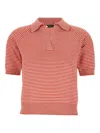 Weekend Max Mara Striped-pattern Polo-neck T-shirt In Red