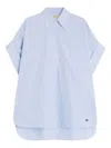 Weekend Max Mara Striped-pattern Short-sleeve Shirt In Blue