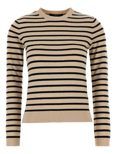 Weekend Max Mara Striped-pattern Sweater In Neutral