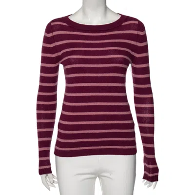 Weekend Max Mara Striped Purple Cashmere Round Neck Sweater In Multi