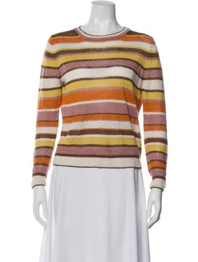 Pre-owned Weekend Max Mara Striped Scoop Neck Sweater In Multi