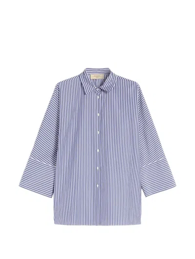 Weekend Max Mara Striped Sleeve Shirt In Blue