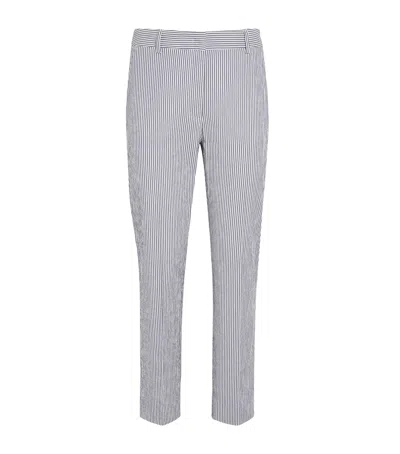 Weekend Max Mara Striped Slim Tailored Trousers In Navy