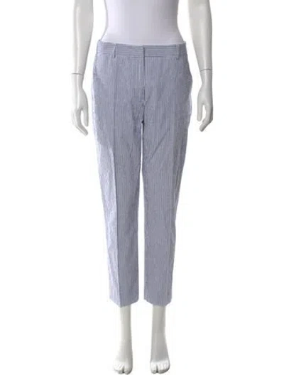 Pre-owned Weekend Max Mara Striped Straight Leg Pants In Blue