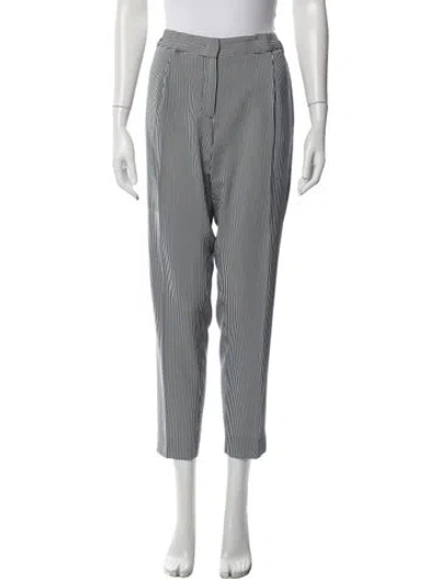Pre-owned Weekend Max Mara Striped Straight Leg Pants In Blue
