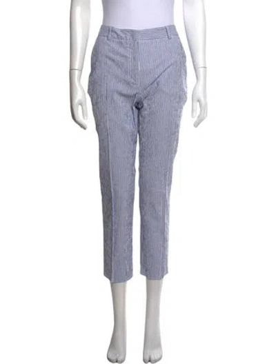Pre-owned Weekend Max Mara Striped Straight Leg Pants In Blue
