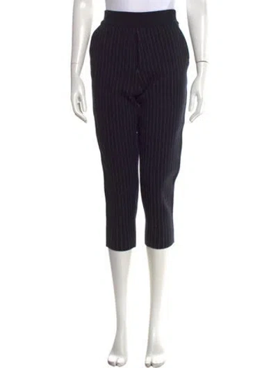 Pre-owned Weekend Max Mara Striped Straight Leg Pants In Blue