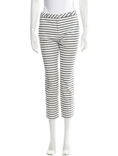 Pre-owned Weekend Max Mara Striped Straight Leg Pants In Neutral