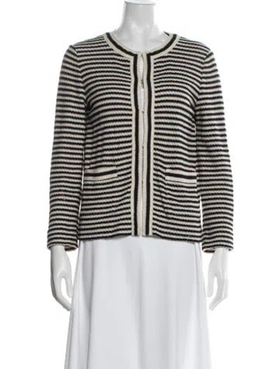 Pre-owned Weekend Max Mara Striped Sweater In Black/white