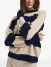 Weekend Max Mara Striped Long Sleeve Crew Neck Sweater In Multi