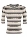Weekend Max Mara Striped T-shirt In Neutral