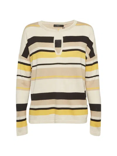 Pre-owned Weekend Max Mara Striped T-shirt In Neutral