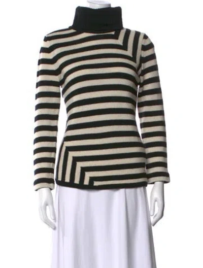 Pre-owned Weekend Max Mara Striped Turtleneck Sweater In Grey