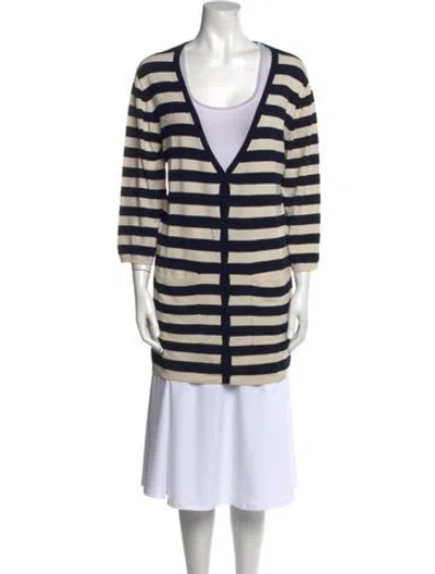 Pre-owned Weekend Max Mara Striped V-neck Sweater
