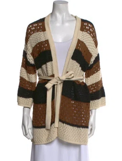 Pre-owned Weekend Max Mara Striped V-neck Sweater In Multi