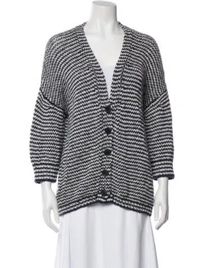 Pre-owned Weekend Max Mara Striped V-neck Sweater In Multi