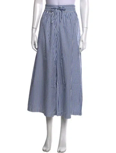 Pre-owned Weekend Max Mara Striped Wide Leg Pants In Blue