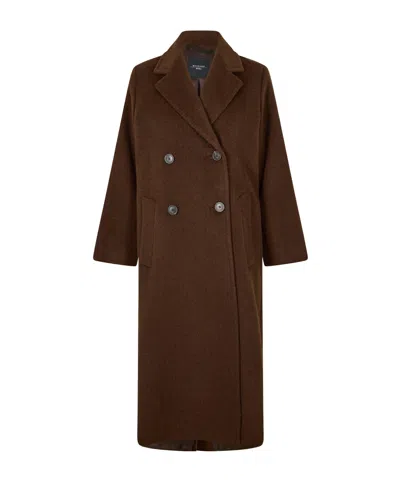 Weekend Max Mara Structured Long Coat In Brown