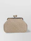 Weekend Max Mara Structured Woven Metal Frame Clutch Bags